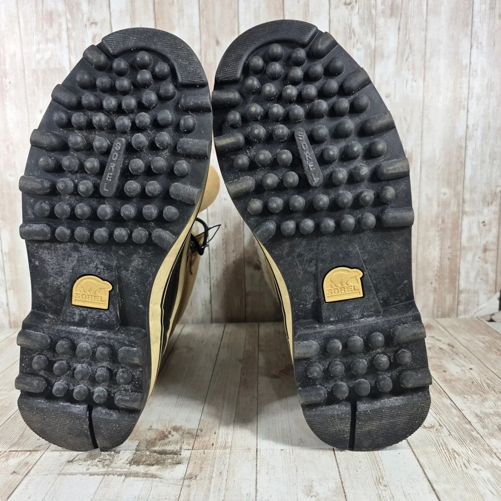 Sorel Mens Waterproof Winter‎ Snow Boots Tan Black Lace Up Insulated Size 11